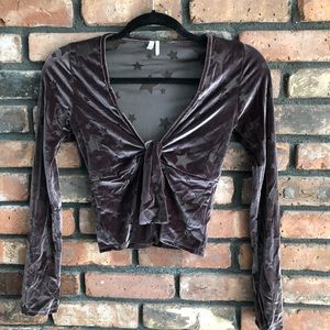 XS Olive star crop top from Urban Outfitters